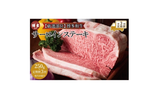 【全3回定期便】博多和牛サーロインステーキ 250g（250g×1枚） | 肉 お肉 にく 食品 福岡県産 人気 おすすめ 送料無料 ギフト