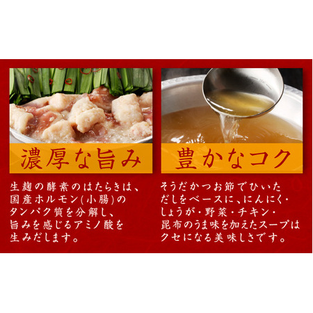 牛もつ鍋 約12人前 国産ホルモン（小腸）1.2kg（300g×4） 塩こうじ スープセット 099H3151_イメージ5
