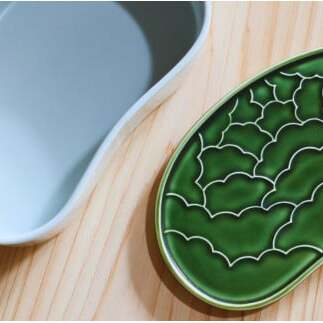 有田焼 織部釉/白釉 バイカラー 繭型蓋物【ARITAYAKI-STORE】食器 うつわ ハレの日 めでたい おもてなし おせち 高級食器 ハンドメイド A18-83_イメージ4