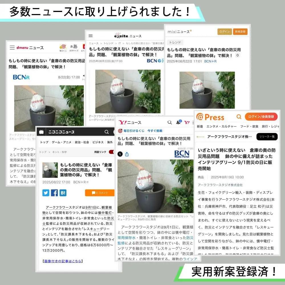 RESCUE GREEN （レスキューグリーン） 防災係長 木下そなえ 黒 RG-SM-B  防災グッズ フェイクグリーン 防災備蓄