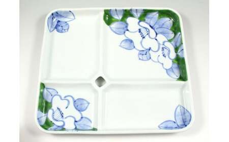 有田焼 One Plate 1+3 椿(緑) 三光堂 皿 食器 dv002