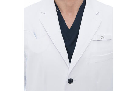 男子シングルドクターコート【S】白衣 メンズ 聴診器専用ポケット付き SD-3350