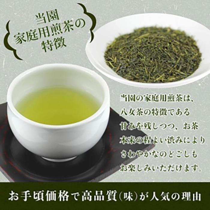 八女茶100％ 家庭用業務用煎茶 100g×10袋 お手頃品！＜岩崎園製茶＞ 八女茶 煎茶 産地直送 無添加 無着色 たっぷり お手頃 家庭用 業務用 大容量 福岡県 八女市