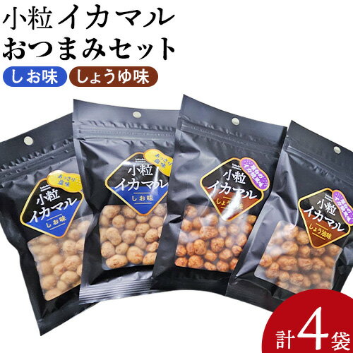 【ふるさと納税】小粒イカマル おつまみセット 65g×4袋 しお味×2袋 しょう油味×2袋 有限会社 田口製菓《30日以内に出荷予定(土日祝除く)》岡山県 笠岡市 送料無料 豆 豆菓子 おつまみ イカ いか