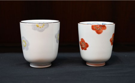 【波佐見焼】赤絵梅 茶碗・コップ 4点セット 食器 皿 【協立陶器】 [TC96] 波佐見焼
