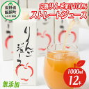 【ふるさと納税】 りんごジュース 1000ml × 12本 無添加 酸化防止剤不使用 果汁100% 紙パック アグリファーム小林 信州の環境にやさしい農産物認証 長野県 飯綱町 〔 飲料 果汁飲料 りんご リンゴ ジュース 信州 29000円 農家直送 〕発送時期：お申込み順に発送予定