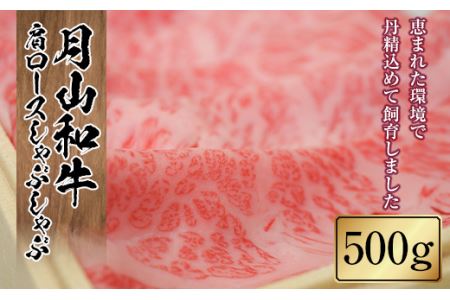 FYN9-860 山形県産黒毛和牛《月山和牛》福寿館 肩ロースしゃぶしゃぶ 500g 牛肉 山形県 西川町