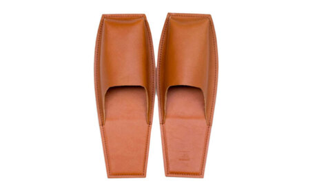 スリッパ KZ#436（ブラウン）OKAERI スリッパ（L/26.0-28.0cm）セミアニリンレザー製 スリッパ 靴 レザー 革 くつ ルームシューズ 雑貨 日用品 人気 おすすめ 広島県福山市/