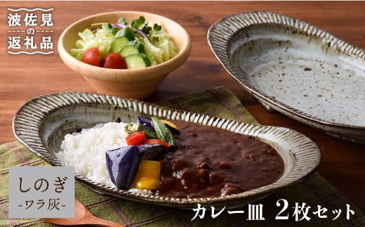 
【波佐見焼】おとなの カレー皿 （ワラ灰しのぎ）2枚セット 食器 皿 【大桂工房】 [GD14]
