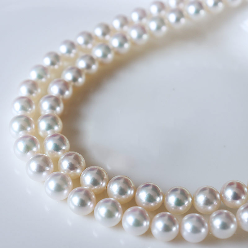 志摩産あこや真珠【 花珠 ネックレス 】8.0-8.5mm パール ネックレス 真珠 品質保証付 真珠 クロス付 真珠 専用ケース付 (金具2) / あこや真珠 ネックレス 真珠 伊勢志摩 志摩 アク