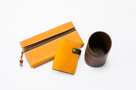 tanikoオリジナル 革3点セット（長財布・眼鏡スタンド・カードケース）Bセット【Taniko leather】 革 革製品 長財布 財布 メガネ メガネスタンド カード ケース ギフト 北海道 [AXAP002]