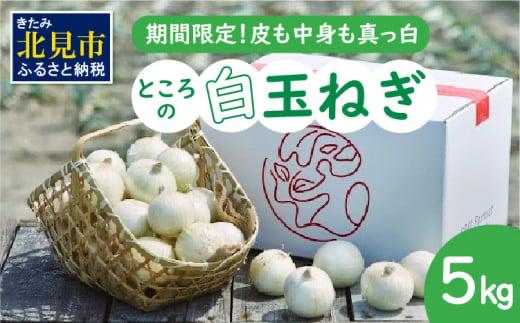 【予約：2025年7月中旬から順次発送】ところの白玉ねぎ 5kg ( 玉ねぎ タマネギ 玉葱 野菜 白玉ねぎ 5キロ 期間限定 辛みが少ない 生食 )【121-0005-2025】