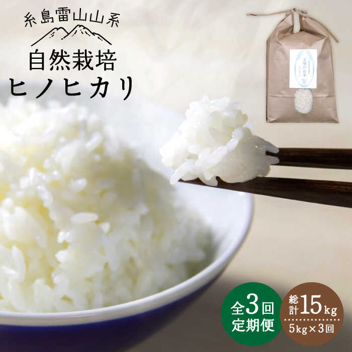 【ふるさと納税】【令和7年産新米予約】【全3回定期便】自然栽培ヒノヒカリ5kg《糸島》【大石ファーム】【2025年11月中旬以降初回発送】 [ATE017] 常温