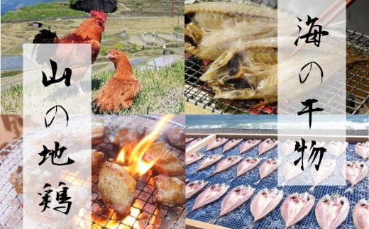 くまの直送便「海の干物、山の地鶏セット」