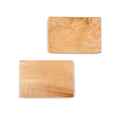 ふるさと納税 丹波市 ガラスのような木のお皿「一人膳 かく」長方形　カエデ　Sサイズ　2枚セット