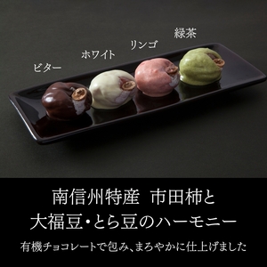 市田柿 豆 菓子 【心音】8個入 | 特産 市田柿 大福豆 とら豆 チョコレート ホワイト ビター りんご 緑茶 和菓子