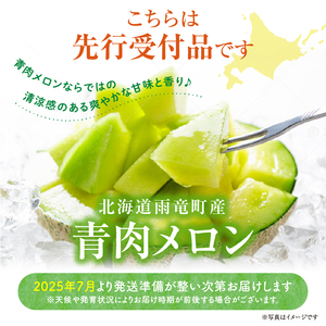 【令和7年産先行予約】北海道産 暑寒メロン  2玉(3.2kg以上 × 1箱)《2025年7月より発送予定》 青肉 果物 フルーツの王様 春 夏 秋 冬 御中元  フルーツ 生ハム パフェ ケーキ デ