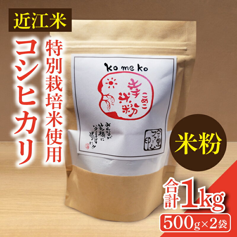 【ふるさと納税】近江米 米粉 1キロ 500g × 2袋 コシヒカリ 特別栽培米 使用 こだわり パン お菓子 おすすめ 香ばしい 香り ふっくら 仕上がり 手作り パン作り 料理 お菓子作り お米 粉 ヘルシー 滋賀県 守山市 お取り寄せ 送料無料