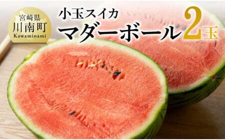 九州産すいか 小玉スイカ「マダーボール」２玉 【 数量限定 国産 宮崎県産 西瓜 フルーツ 果物 すいか】