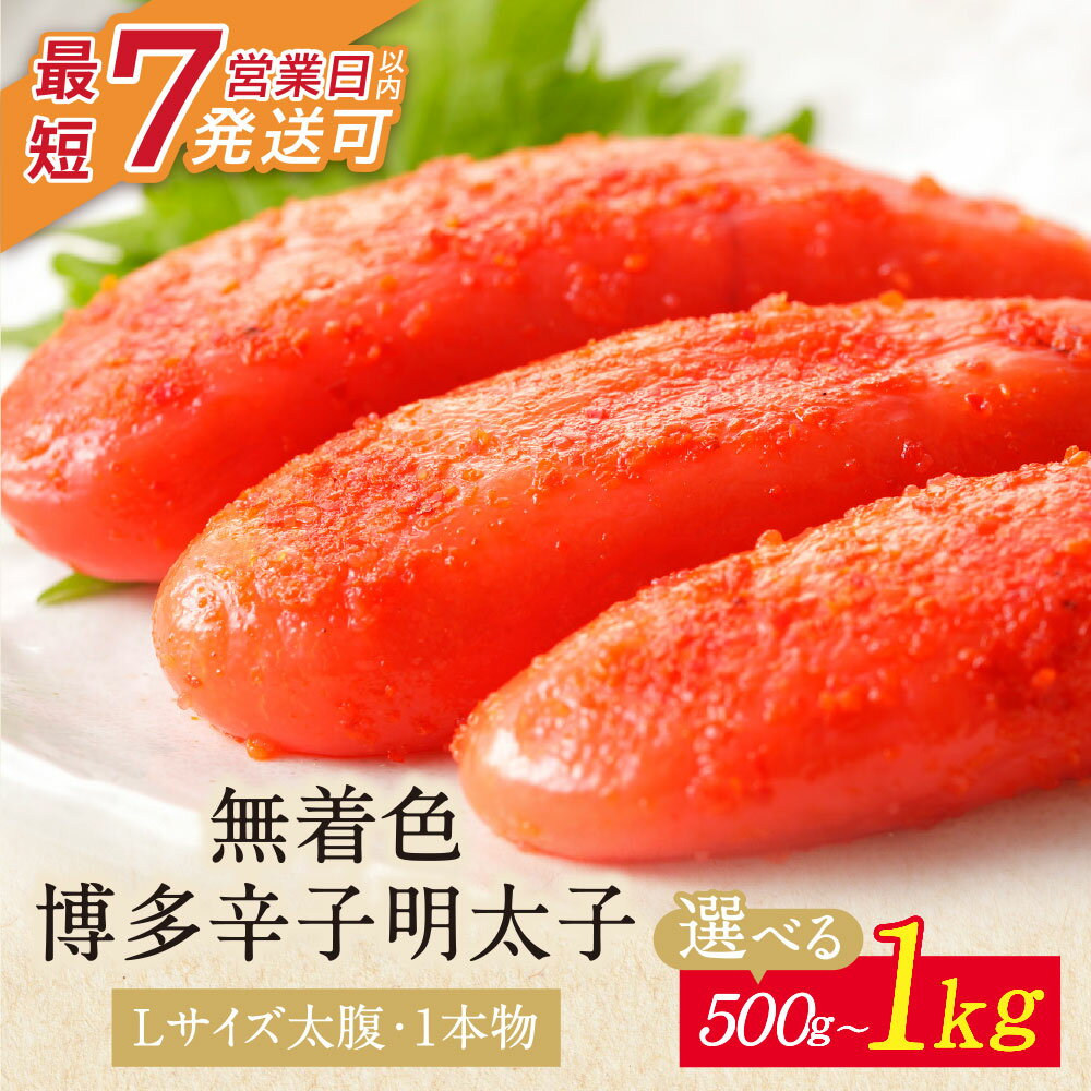 【ふるさと納税】無着色 博多辛子明太子 Lサイズ 太腹1本物 500g～1kg 1本物 めんたいこ 500g 500g×2 博多博多 福岡県 福智町 送料無料 U86-03 U86-06
