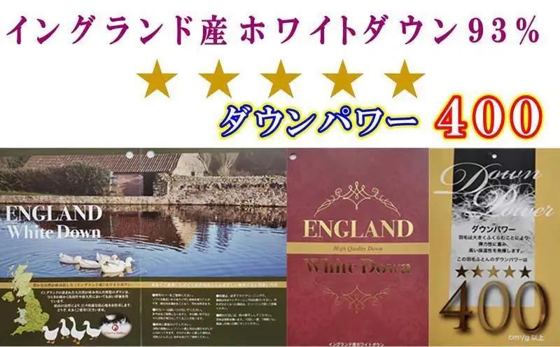 訳あり 【羽毛布団】掛け布団 シングル イングランド産ホワイトダウン93％ ダウンパワー400 二層【BE108】