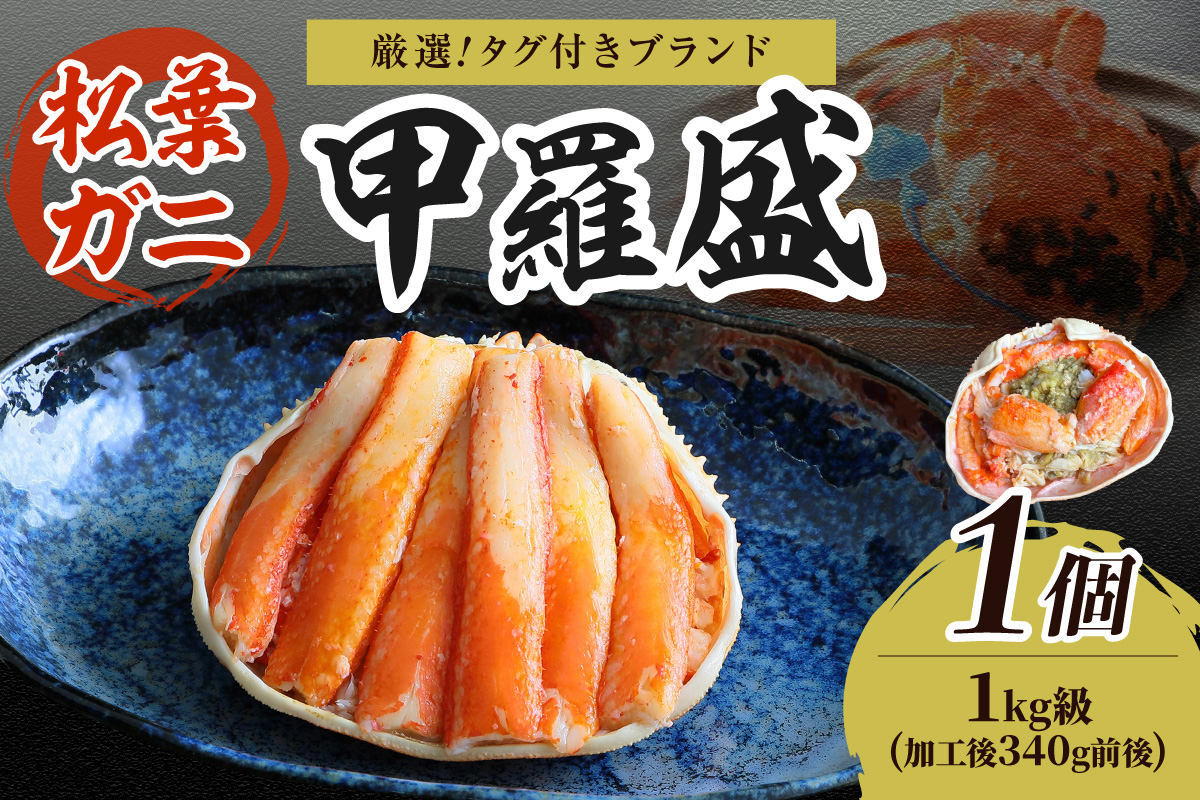 【厳選！タグ付きブランド蟹】松葉ガニ甲羅盛 1個（1000g級） ふるさと納税 松葉ガニ 甲羅盛 カニ 蟹 ズワイガニ 蟹みそ ほぐし身　YK00612