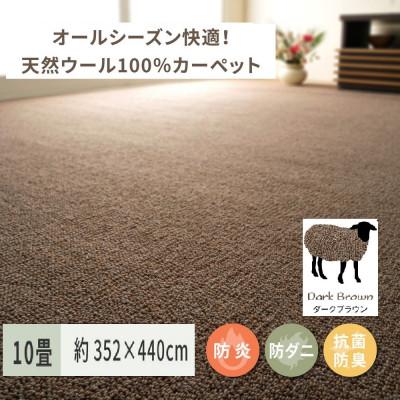 ふるさと納税 泉大津市 天然ウール100%の　防炎　カーペット　1枚　10帖　約352×440cm　600023790 | 