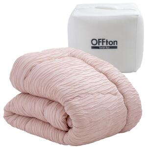 とろーりOFFton　掛け布団　シングル（ダスティピンク）_とろーり OFFton 掛け布団 シングル 厚手 洗える 150 × 210cm ネット付き 柔らか 掛け心地 秋 冬 春 最適 ドレープ性
