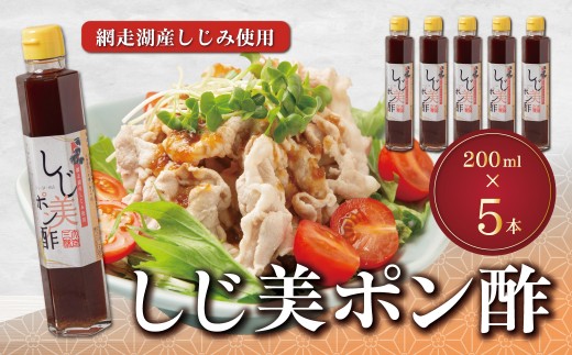 しじ美ポン酢5本セット 【ふるさと納税 人気 おすすめ ランキング しじ美 ぽん酢 調味料セット しじみ 濃縮 健康 常温 SDGs ギフト 料理 北海道産 特産品 お取り寄せ 贈答 贈り物 北海道 大空町 送料無料】 OSH016
