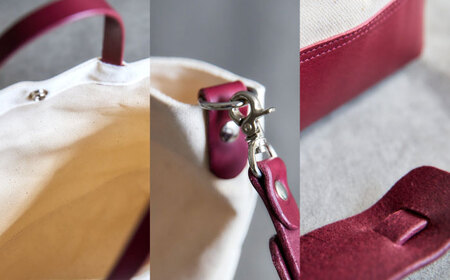 レザー×キャンバス トートバッグ ワイン L / 2WAY レザー トート トートバッグ ショルダー ショルダーバッグ 鞄 かばん マザーズバッグ 通勤 通学 BAG bag バック バッグ 革 ギフ