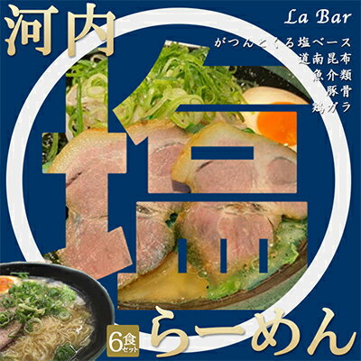 【ふるさと納税】(関西)大阪・富田林の河内塩ラーメンあっさり塩味でやみつき!6人前【配送不可地域：離島】【1417678】