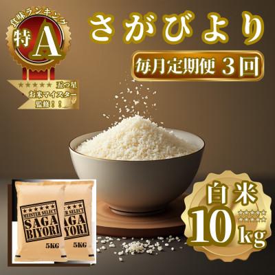 ふるさと納税 佐賀県 【毎月定期便】さがびより白米10kg(5kg×2袋)(佐賀県)【41ANAD015】全3回