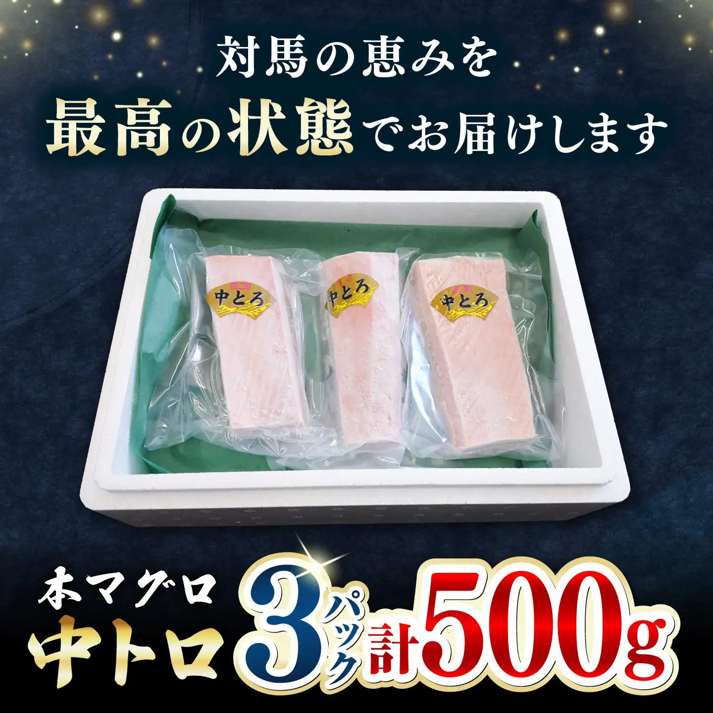 【1週間以内発送】対馬産 本マグロ 中トロ 500g [WAH018] 中とろ まぐろ スピード発送 最速発送 最短発送