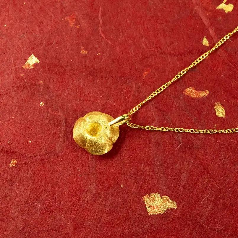 純金 24金 ネックレス ペンダント 40cm 3.2g バラ 薔薇 純金