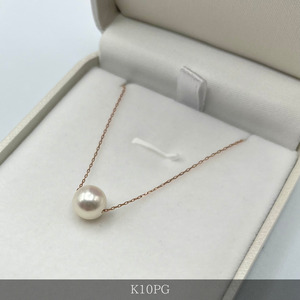 1667　K10PG　アコヤ真珠　スルーペンダント　8㎜アップ