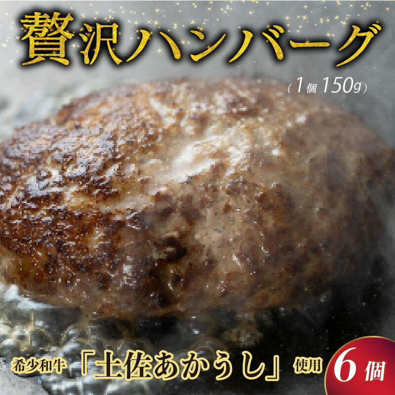 【ふるさと納税】 土佐 あかうし 100％ ハンバーグ ステーキ 150g×6個 900g 自家製ソース2種付き あか牛 牛肉 肉 おかず 高級 ハンバーグ ステーキ 惣菜 和風 ソース 赤身 幻 希少 温める 玉ねぎ タマネギ 国産 送料無料 高知県室戸市