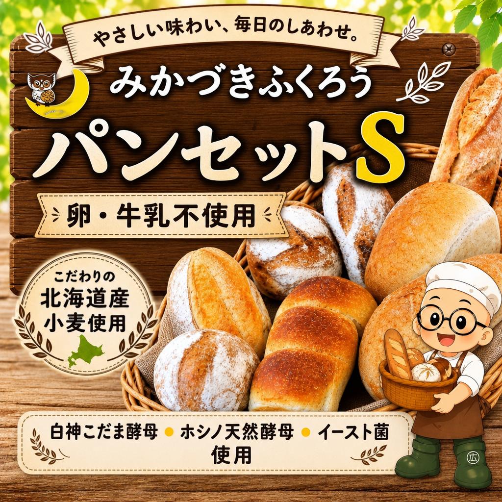 
                  みかづきふくろうのパンセットＳ　【パン工房みかづきふくろう】(I0001)
                