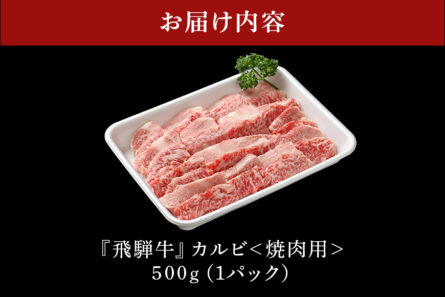 【冷蔵配送】飛騨牛 カルビー焼肉用 500g 焼肉 焼き肉 バーベキュー BBQ キャンプ アウトドア