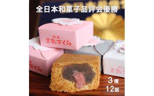 
										
										【年内ギフト配送可】【三島銘菓】 三島ざくら 三種詰め合わせ（黒糖餡/栗餡/しそ餡）12個セット【和菓子 お菓子 さくら 桜 饅頭 カステラ スイーツ お祝い ご挨拶 ギフト 詰め合わせ 静岡県 三島市】
									