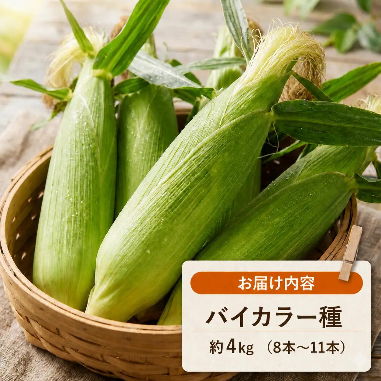 【2027年先行予約 】 フルーツコーン バイカラー種 約4kg(8～11本) とうもろこし