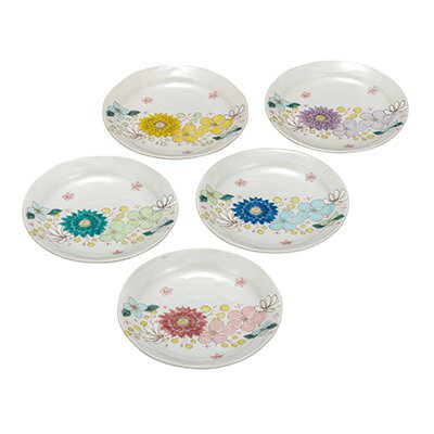 【ふるさと納税】九谷焼 5.5号皿揃/花はな a01 工芸品 豆皿 結婚 引き出物 金婚式 誕生日プレゼント 還暦祝い 古希 喜寿 米寿 退職 定年 プレゼント お祝い お返し お礼