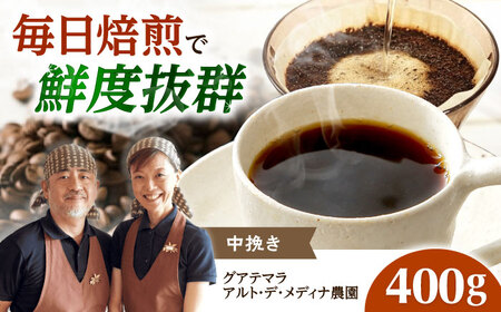 【スピード発送】グアテマラ アルト・デ・メディナ農園  400g 中挽き コーヒー 珈琲 豆 粉 コーヒー豆 コーヒー粉 ドリップ ギフト 大阪府高槻市/自家焙煎コーヒー マウンテン[AOEL074]