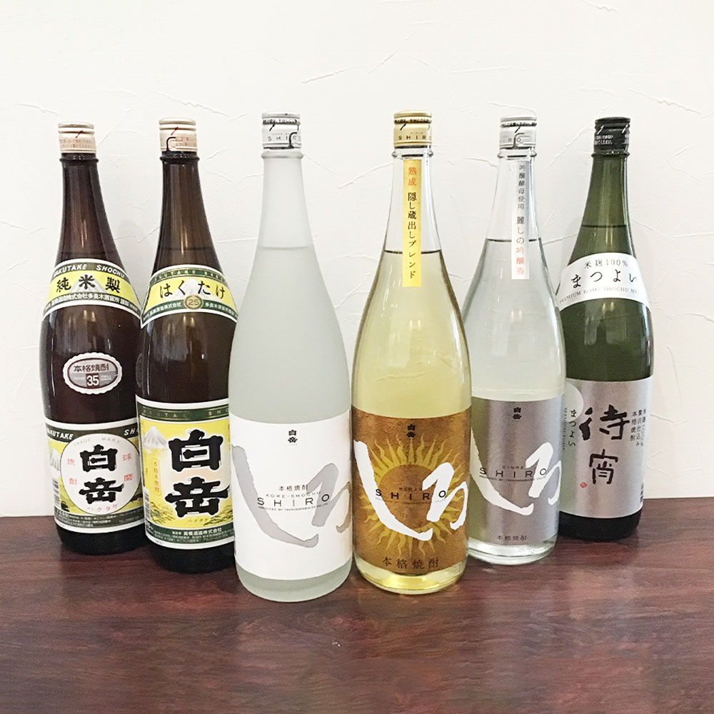 【ふるさと納税】本格米焼酎 一升瓶 6本セット 1800ml×6本 高橋酒造 白岳25度 白岳35度 金しろ 銀しろ しろ 待宵 酒 焼酎 米焼酎 球磨焼酎 アルコール 飲み比べ 詰め合わせ 九州 熊本県 湯前町 送料無料