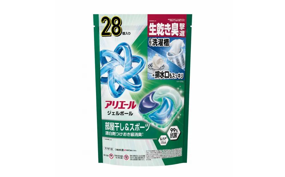 アリエール ジェルボールプロ 部屋干し&スポーツ28個 ×2袋& レノアハピネス ローズ720mL つめかえ用