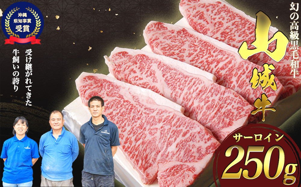 
【2024年5月発送】極上A4~A5等級【入手困難】【幻の黒毛和牛】『山城牛』【雌牛限定】サーロイン250g　ステーキ用カット　精肉　発送前にカット　急速冷凍　鮮度抜群　高級　肉　牛肉　黒毛和牛　霜降り　雌牛　柔らか　ステーキ　BBQ　バーベキュー　沖縄　うるま市　山城牛　A4 A5
