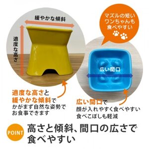 美濃焼　陶器製ペット用フードボウル【高台傾斜カラーフードボウル/ブルー】【pet166】【1443774】