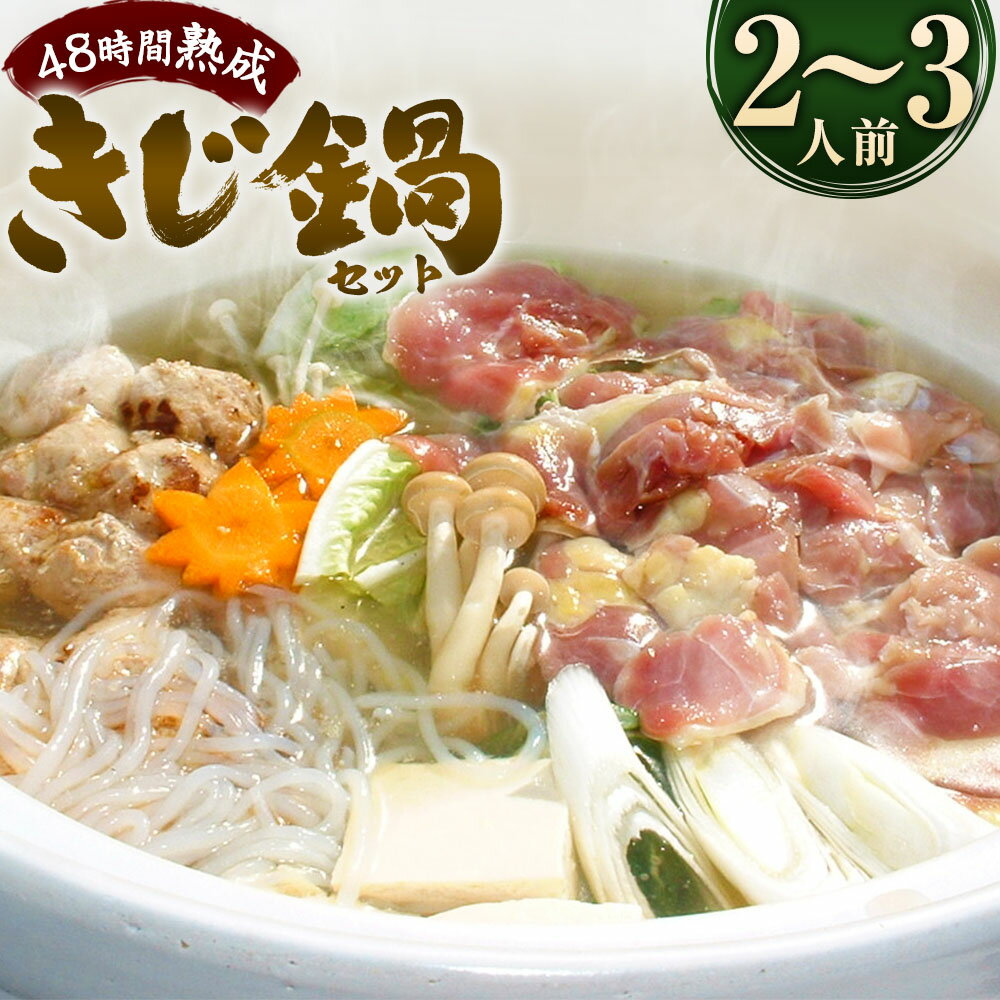 【ふるさと納税】きじ鍋セット 約2～3人前 きじ鍋 雉鍋 きじ肉 雉肉 濃縮スープ スープ付き 鍋 鍋セット 肉 お肉 肉団子 きじだんご 食品 冷凍 簡単調理 お取り寄せ グルメ 国産 愛媛県 送料無料 (290) 【えひめの町（超）推し！（鬼北町）】