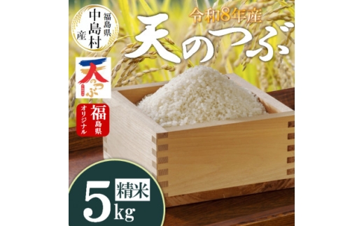 令和8年産 中島村産 天のつぶ 精米 5kg【1756339】