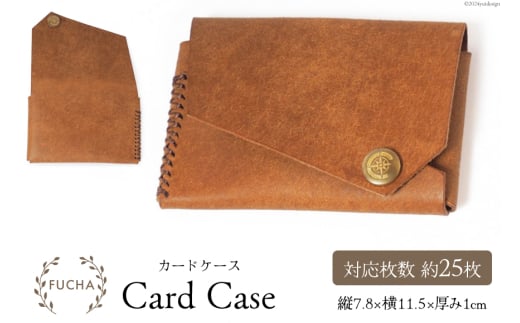 カードケース キャメル [FUCHA 石川県 志賀町 CJ5007-d] Card Case  イタリアンレザー プエブロレザー ハンドメイド 手縫い 革製品 本革 名刺入れ
