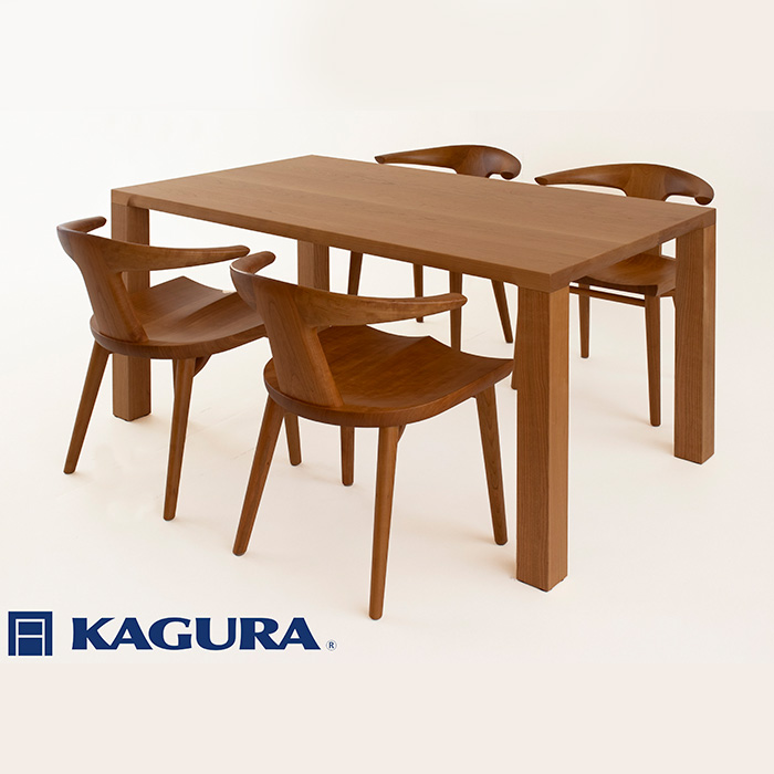 家具蔵 KAGURA ダイニングセット 1650 ダン＆コルノ チェリー材 家具 テーブル アームチェア 木材 無垢材 無着色 職人 手作業 寛ぎ シンプル 洗練 茨城県 ( B-295 )